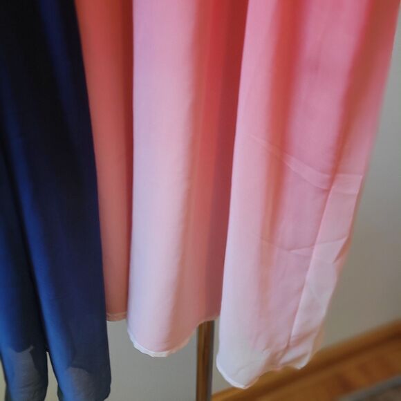 2 Old Navy Wmns Small 1 Pink And 1 Blue Ombre Layered Midi Skirt Lightweight - Picture 3 of 11